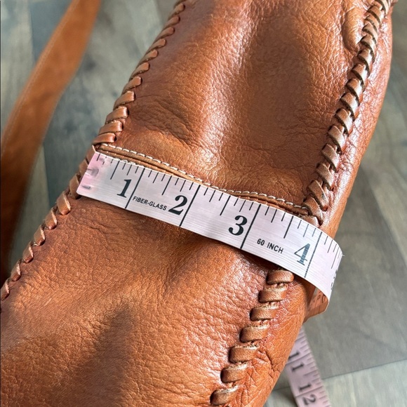 FRYE Cognac Leather Crossbody Saddle Bag Braided Boho Chic Western Inspired - Picture 15 of 16